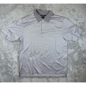 Brooks Brothers Polo Shirt Mens Large Gray Performance Knit Country Club Cotton